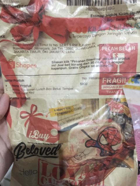 Miniso Spiderman Lunch Box Bekal Tempat Makan Anak Red