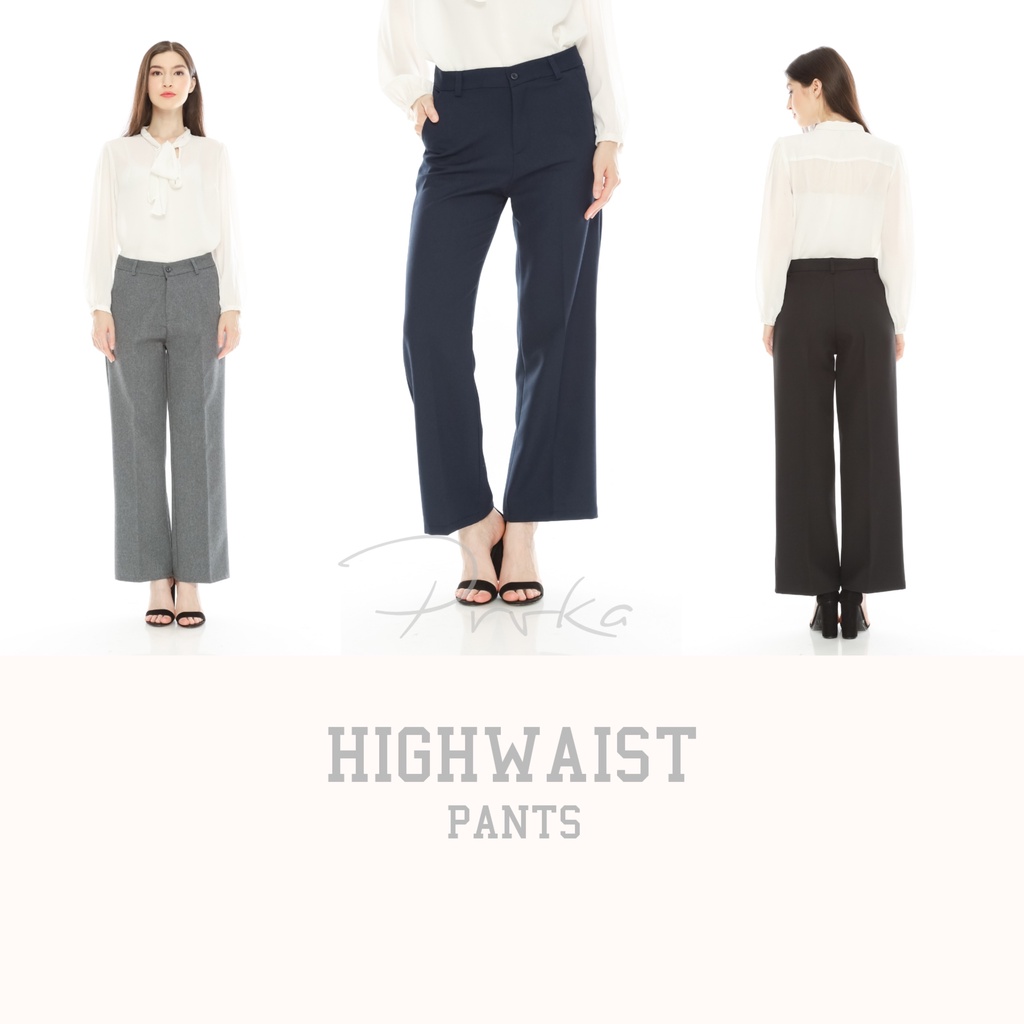 Celana Bahan Kerja Wanita / HIGHWAIST