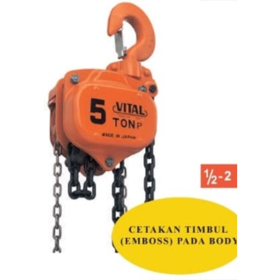 VITAL VP5 Chain block 5 ton x 3 meter Takel chain hoist 5 ton