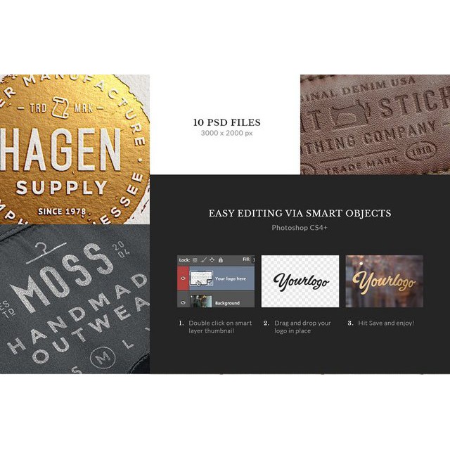 10 Logo Badge Mockups Vol 2 - Photoshop