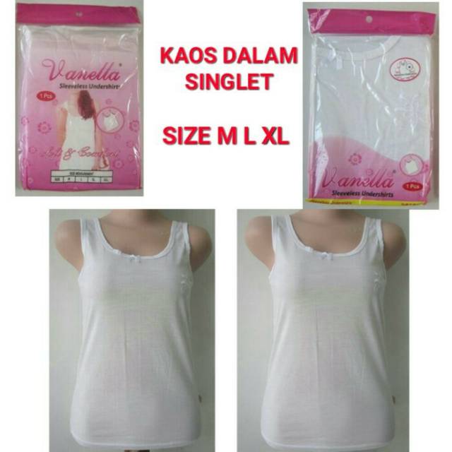 Kaos Dalam Wanita Singlet Non Lengan Katun Adem  / Singlet Cewek Vanella Murah Dalaman Baju