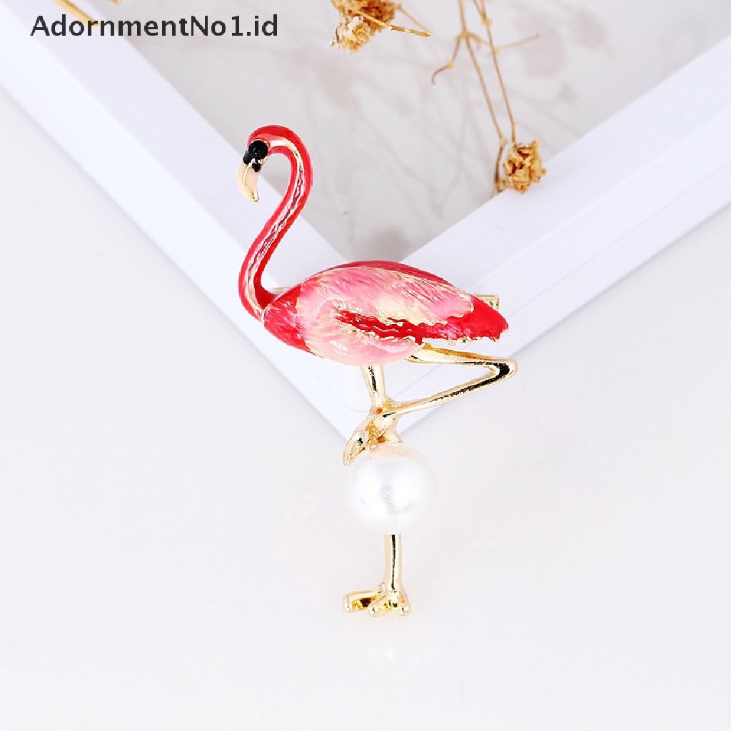 (AdornmentNo1) Bros Pin Enamel Bentuk Flamingo Untuk Pria / Wanita