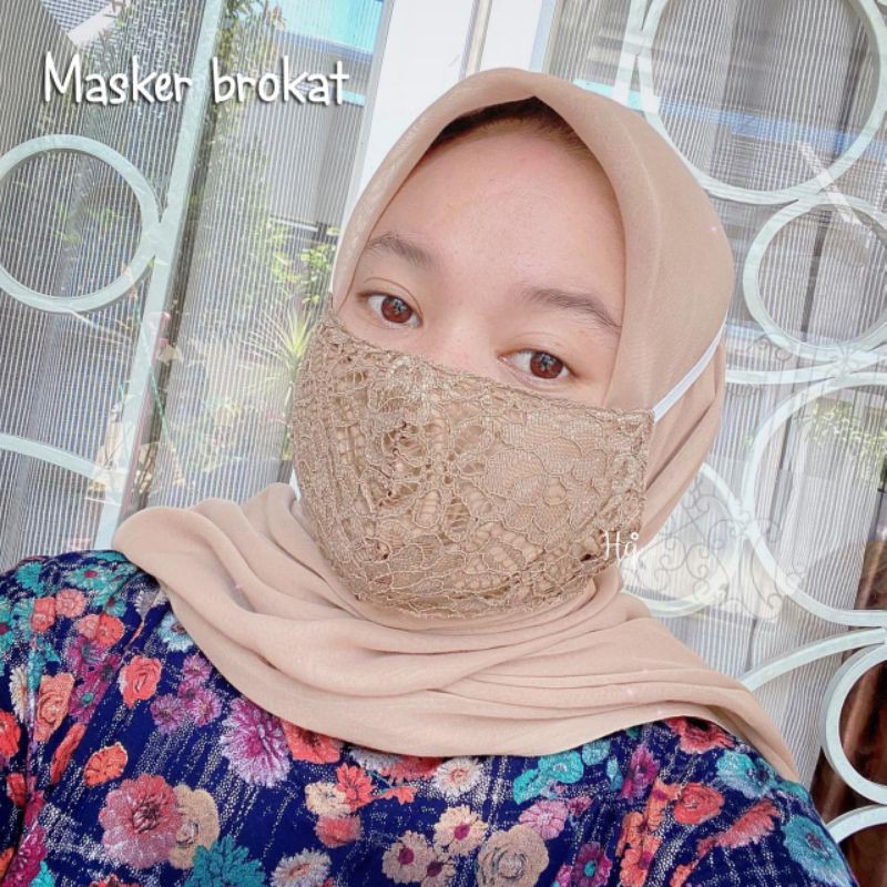 Masker Brokat / masker kondangan kekinian