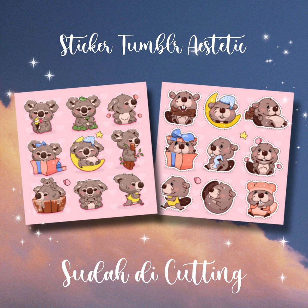 

STICKER TUMBLR CUTE BERUANG STIKER AESTHETIC TUMBLR PACK BY OKASHI STORE