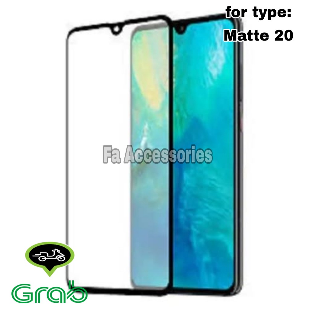 TEMPERED GLASS 5d full lem HUAWEI MATE 20 HITAM