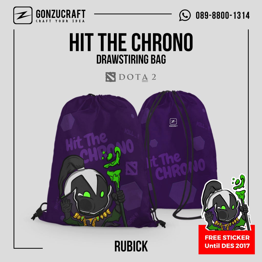 Tas Serut | Drawstring Bag | Tas Chrono Rubick (Dota 2)