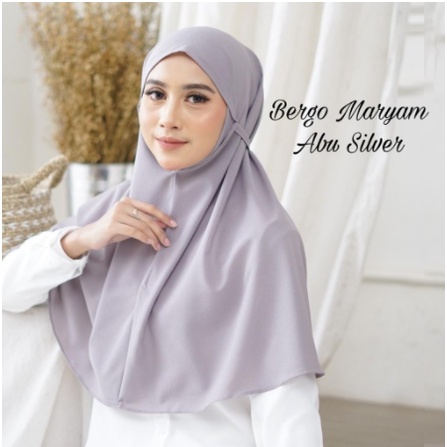 BERGO TALI JILBAB INSTAN BERGO MARYAM KHIMAR INSTANT DIAMOND KHIMAR TALI GRADE ORI QUALITY-BERGO SILVER