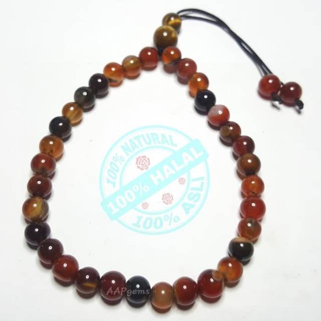 Gelang Tasbih Batu Akik Sulaiman Madu
