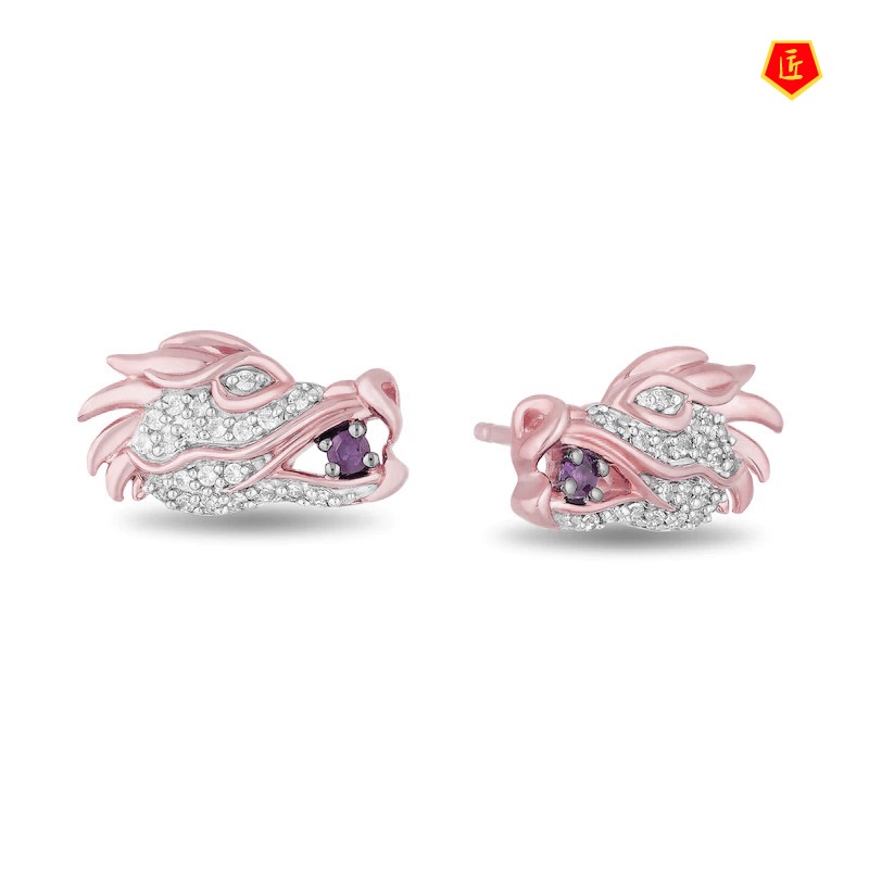 [Ready Stock]New Domineering Dragon Head Stud Earrings