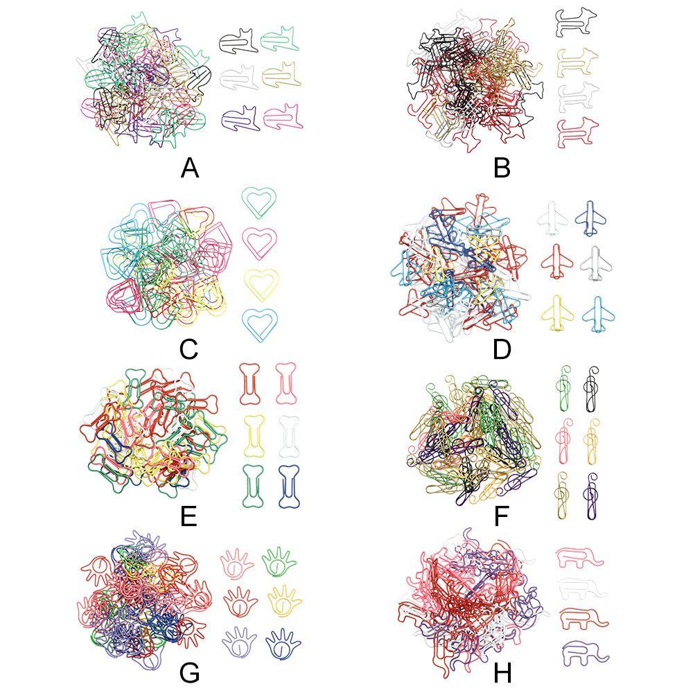 Nanas 50PCS /Box Untuk Buku Kertas Lembaran Kreatif Indah Kantor Perlengkapan Sekolah Bahan Metal Bentuk Hewan Penjepit Kertas