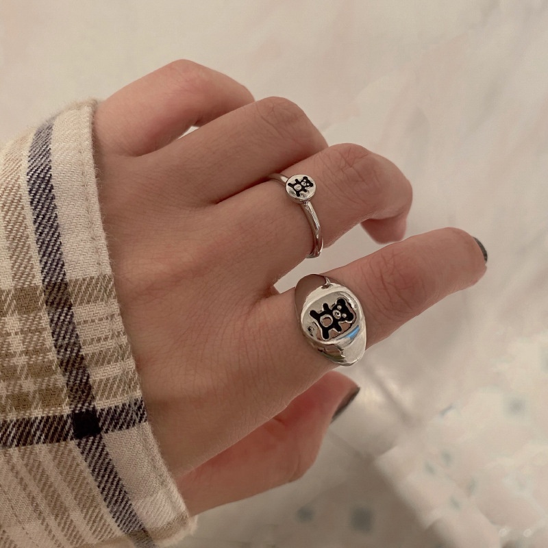 Bear Print Ring Accessories Korea Casual Harajuku