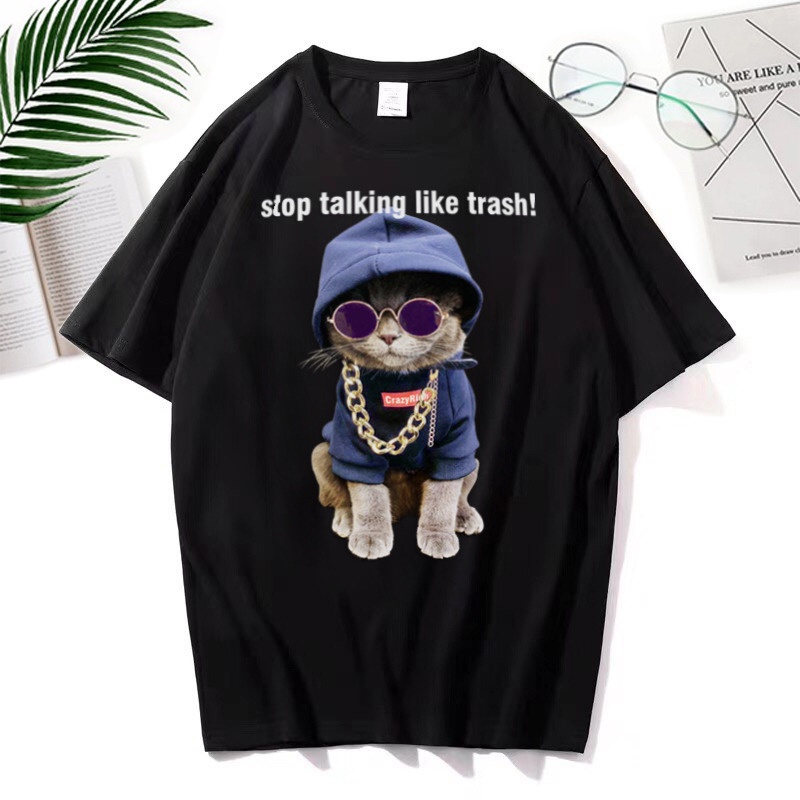 RL-T-shirt Oversize Stop Talking Like Trash