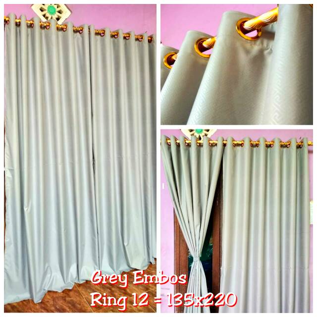 Gorden embos motif cantik dan elegan bahan tebal kualitas bagus tidak luntur UK 135x220