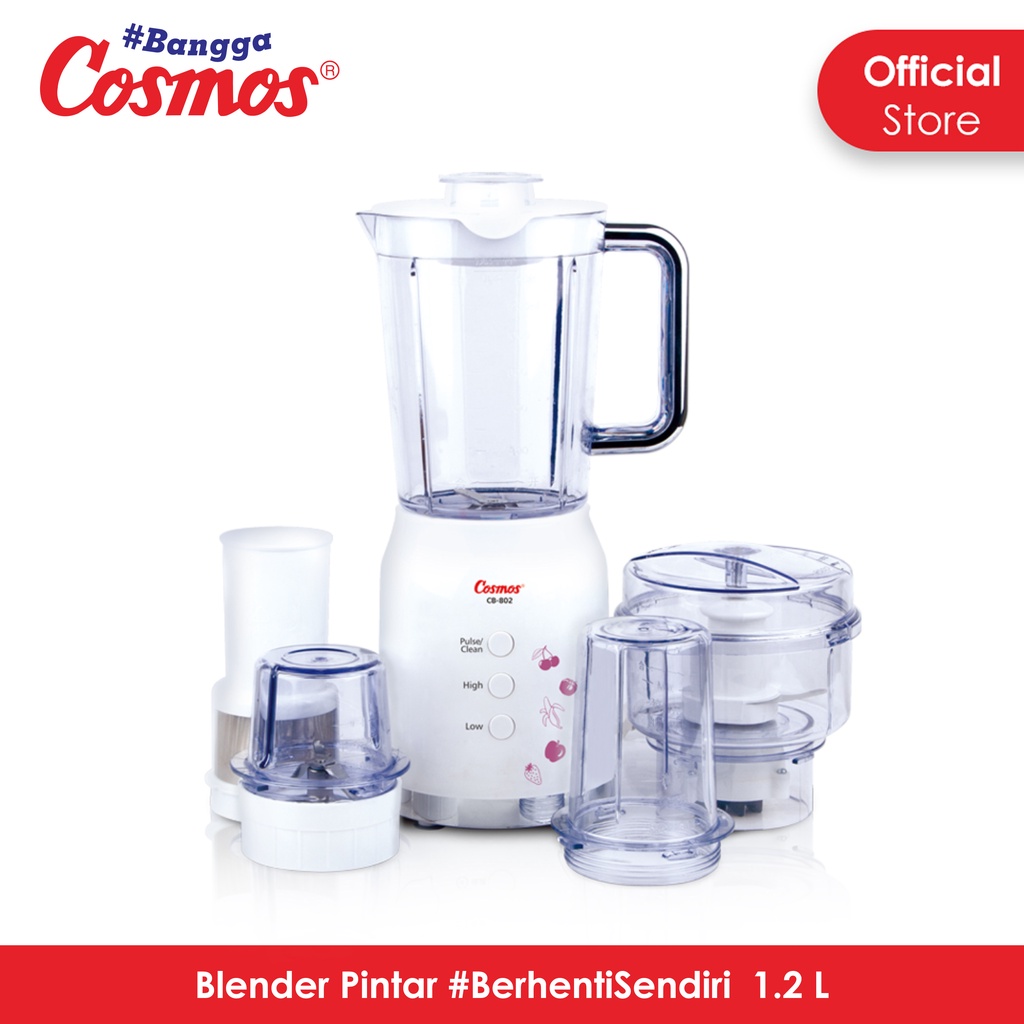 Blender Cosmos Blenz Komplit 4 IN 1 Kapasitas 1.2 Liter Plastik CB 802 / CB802 / CB-802