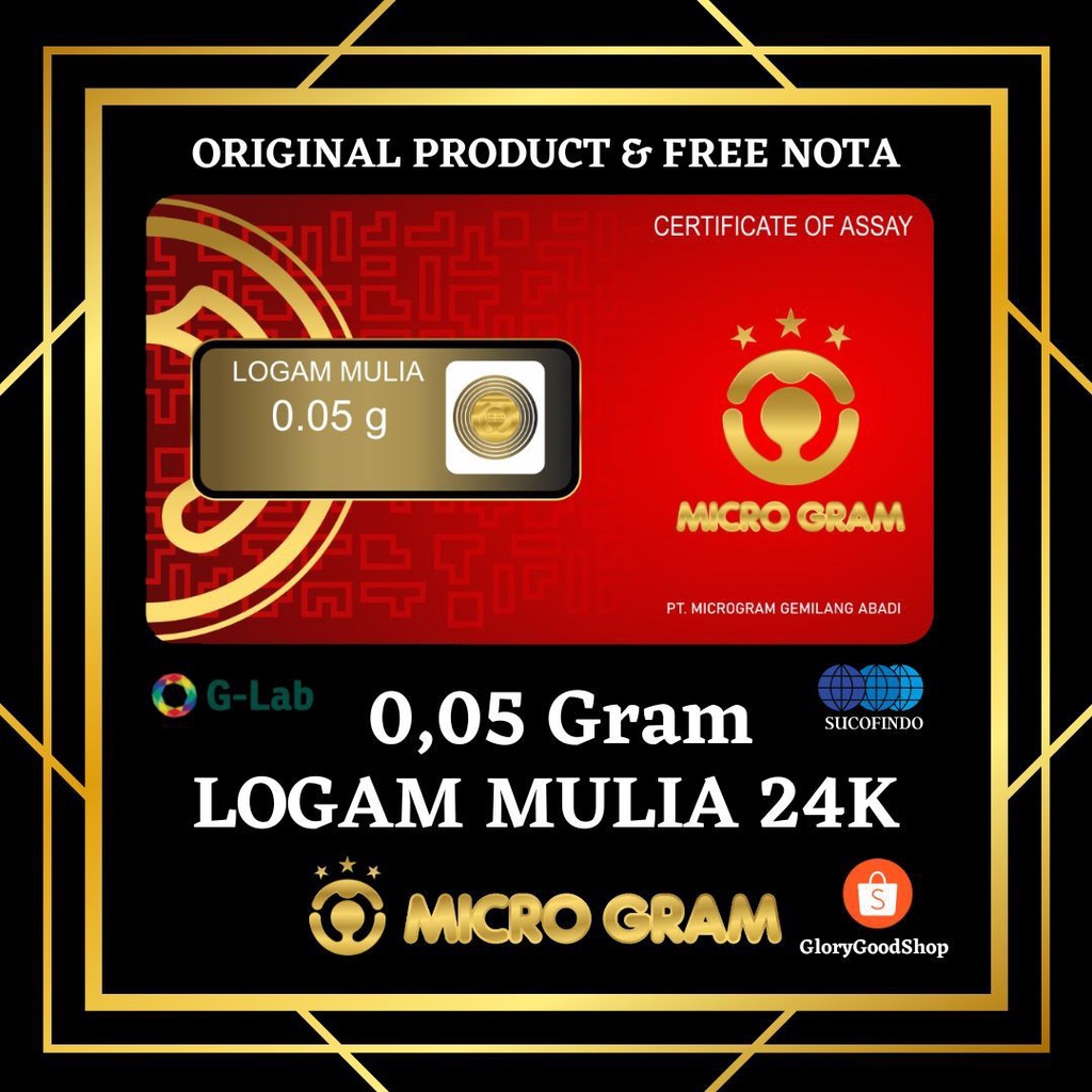 Emas Micro Gram 0,05 Logam Mulia 24 Karat Mini Gold Mini Gram Baby Gold