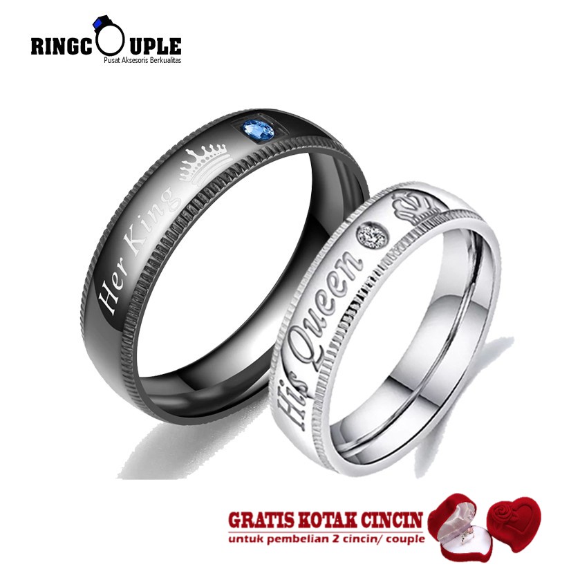 [JB016] Cincin Couple Titanium Original 100% Anti Pudar (GRATIS BOX)