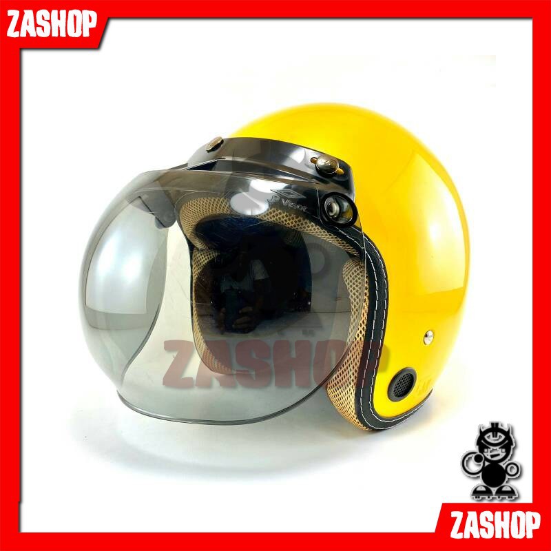 HELM BOGO RETRO POLOS HELM BOGO POLOS HELM MOTOR SNI POLOS HELM BOGO DEWASA KUNING POLOS