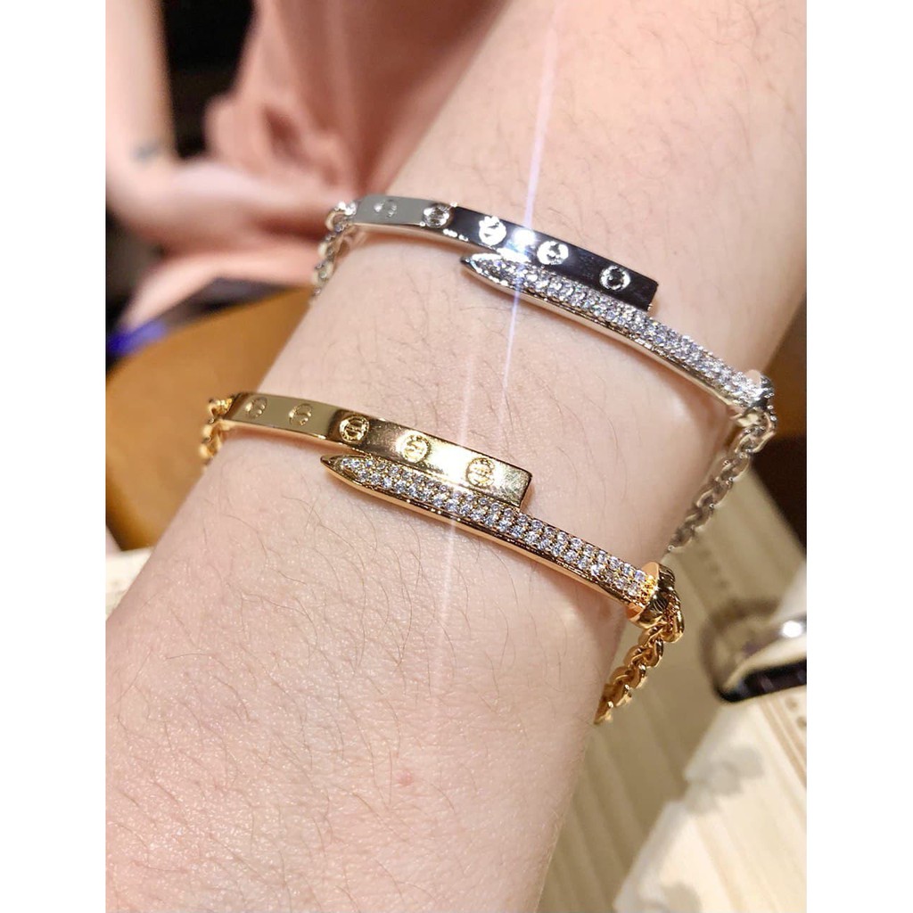 Gelang Titanium Paku Rantai Silver Gold Diamond Xuping ASLI Perhiasan Anti Karat Hitam Alergi