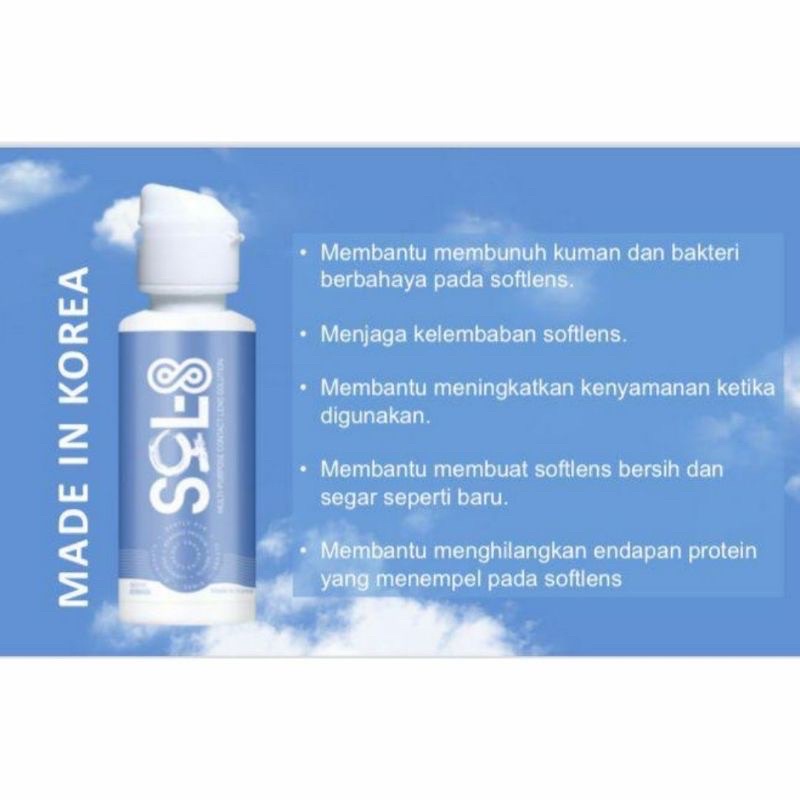 CAIRAN SOFTLENS SOL 8 60ML / Multi Purpose / Air pencuci &amp; rendam softlens/ Cairan softlens X2
