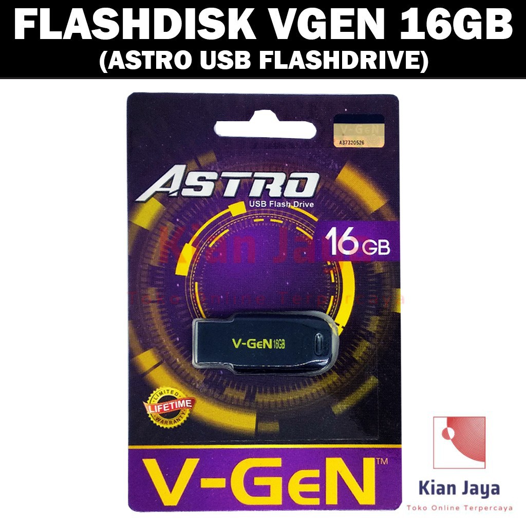 Flashdisk V-GEN 16GB USB Flash Drive Vgen Astro 16 GB Original Garansi Seumur Hidup Flashdis Data Memory