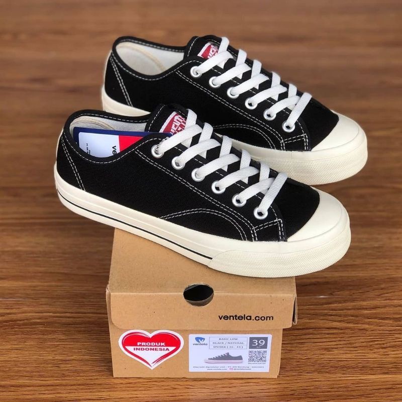SEPATU VENTELA BASIC LOW Black Natural ®️ ORIGINAL TOP SELLER / Vantella / Ventela Shoes