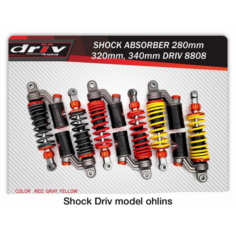 Skok Shocbreaker Belakang Bebek Tabung Atas Model Ohlins 280,320,340 Supra,Jupiter,Smash,Kharisma