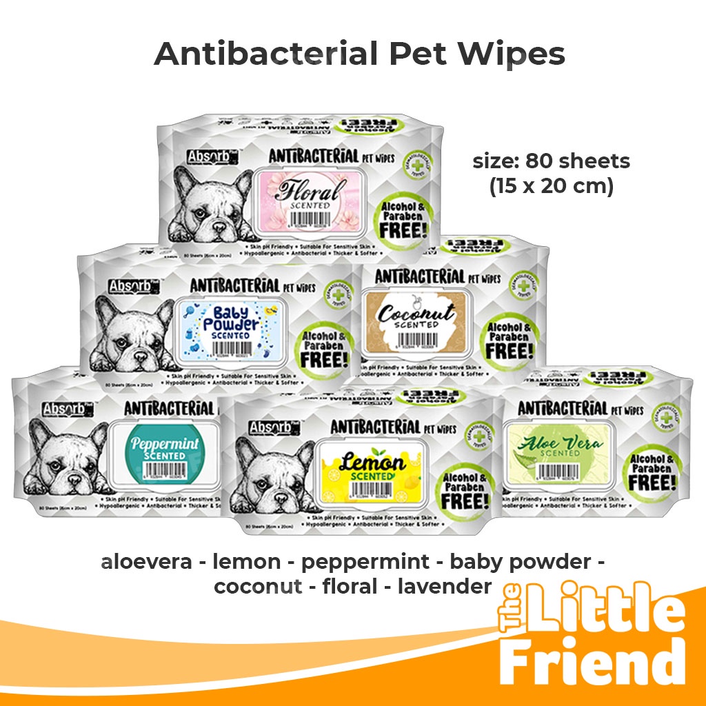 Tisu Basah Antibakterial Pembersih Hewan Anjing Kucing Pet Wet Wipe Absorb Plus