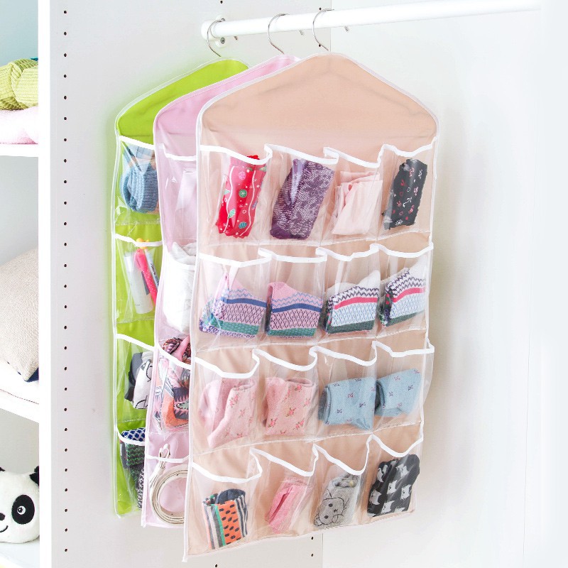 MOGYMOGY HL0036 Gantungan Celana Dalam 16 Sekat Pouch Hanging Organizer