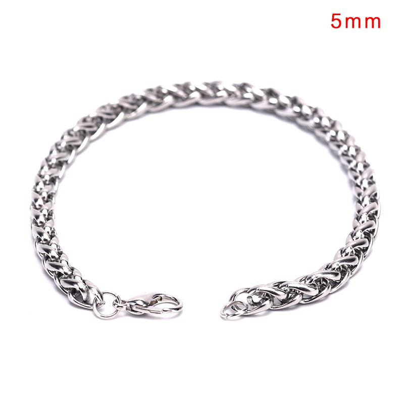 Hbid Gelang Tangan Rantai Stainless Steel Warna Silver Gaya Punk Untuk Pria