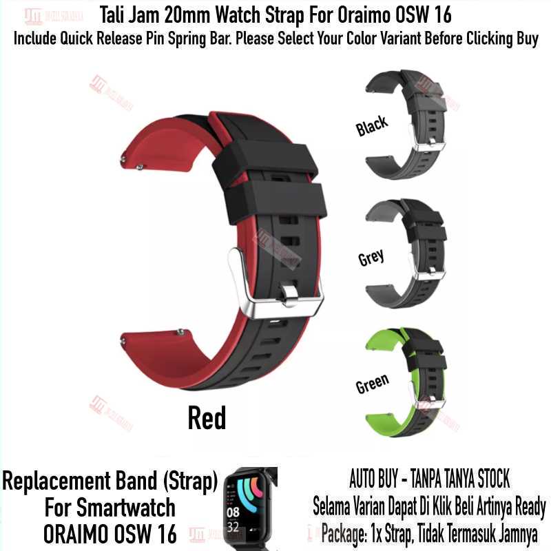 SSR Tali Jam 20mm Watch Strap Oraimo OSW 16 OSW16 - Rubber Silikon Sporty