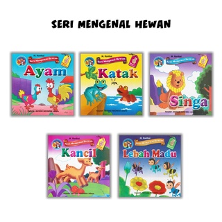 Buku Anak / Buku Anak 1 2 Dan 3 Tahun : Buku Bilingual Seri Mengenal Hewan Kancil / Ayam / Lebah Madu / Singa / Katak / Full Colour