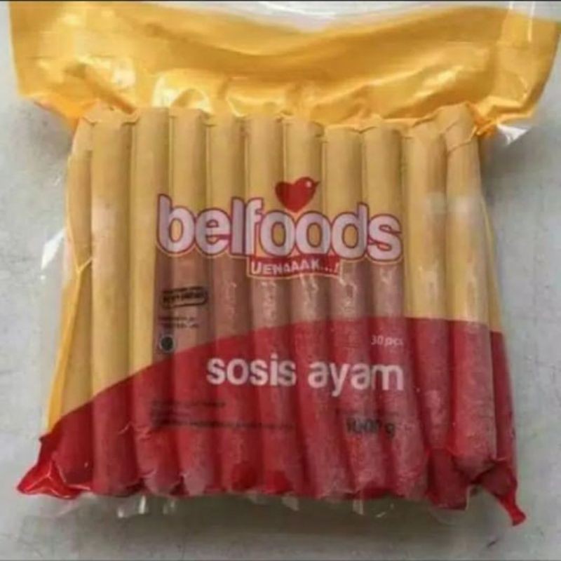 

SOSIS AYAM BELFOODS 1kg isi 30pcs.SOSIS AYAM