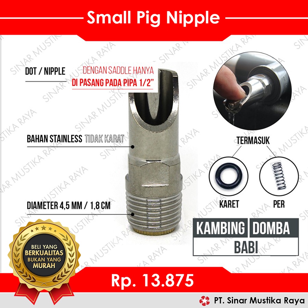 Alat minum domba babi - dot babi - Pig nipple drinker kecil