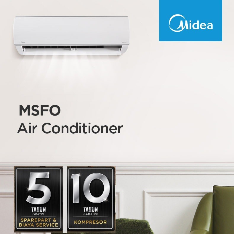 AC Midea 1/2 PK (0.5 PK) Low Watt - R32 Series - MSFO-05CRLN2-32