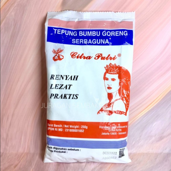 

TEPUNG CITRA PUTRI 250 GR HALAL / TEPUNG BUMBU GORENG AYAM SERBAGUNA