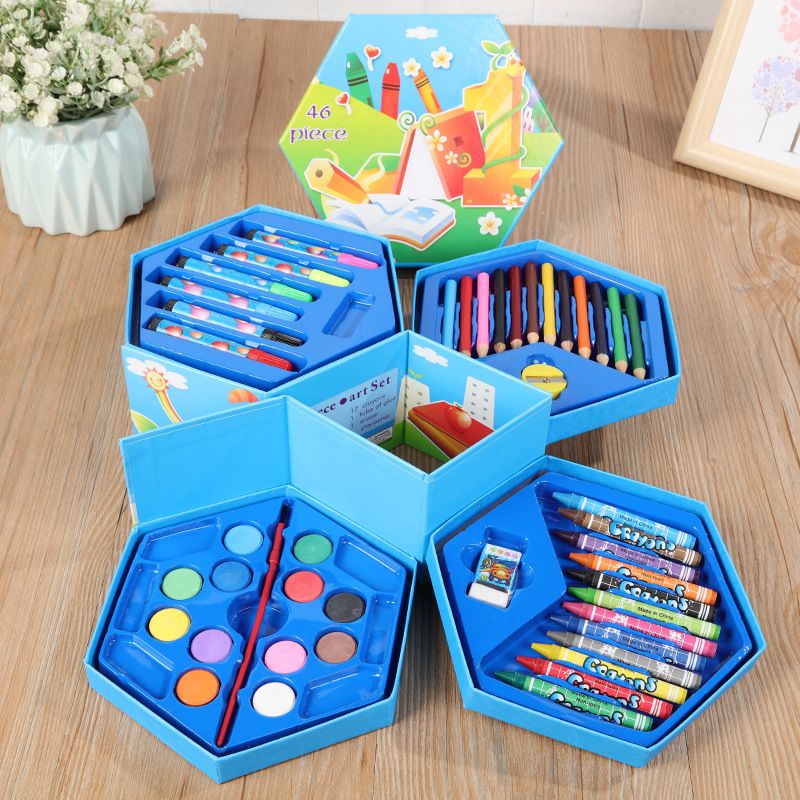 

Pensil warna set 46 pcs kartun Frozen Kitty crayon set melukis gambar anak-anak sekolah hadiah gift anak