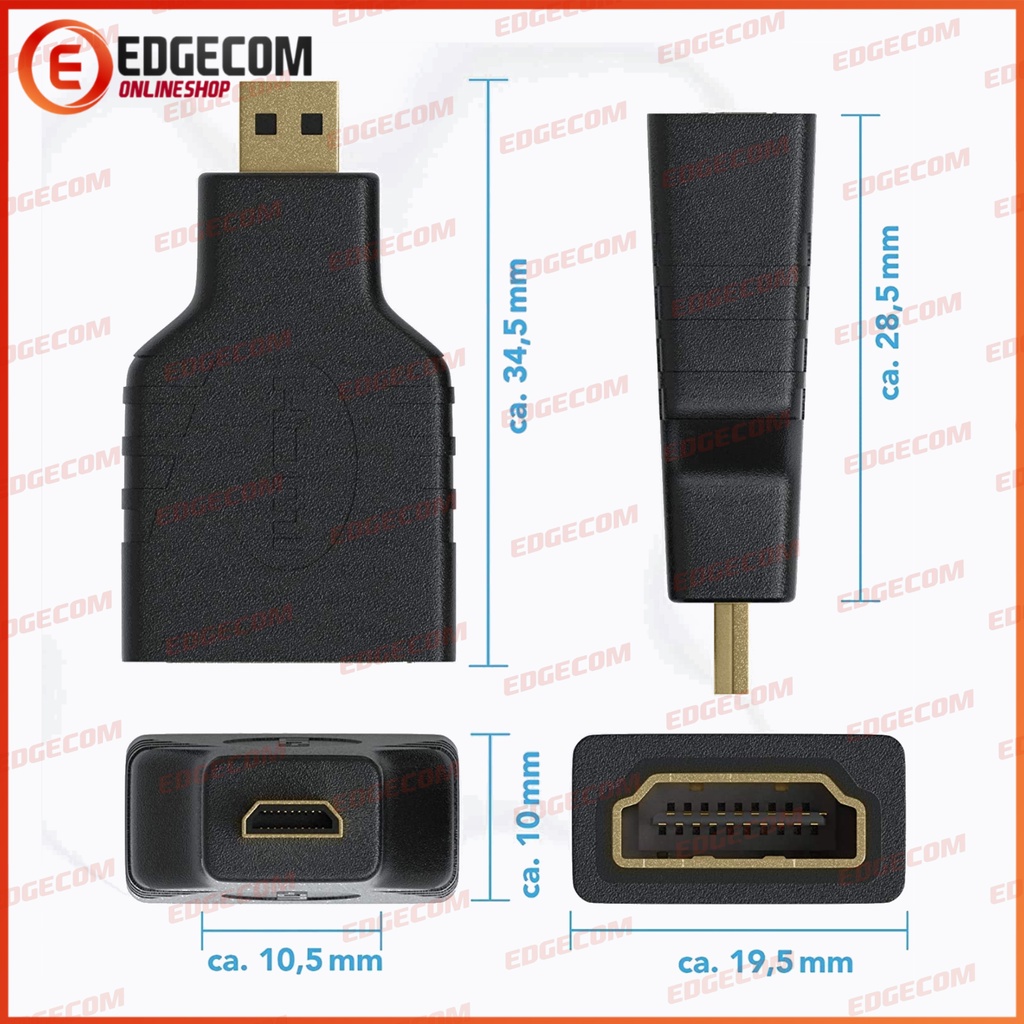 Gender / Konektor Micro HDMI to HDMI / Micro HDMI Male to Female HDMI