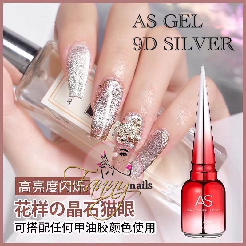 AS GEL 9D 5D AS SILVER CAT EYES 15ml GEL POLISH / AS KUTEK GEL SILVER CAT EYE AS