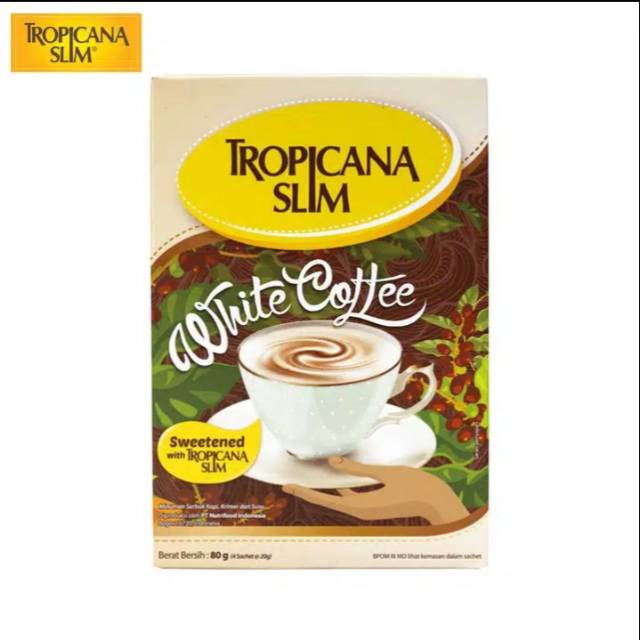

Tropicana Slim White Coffee, bebas gula pasir