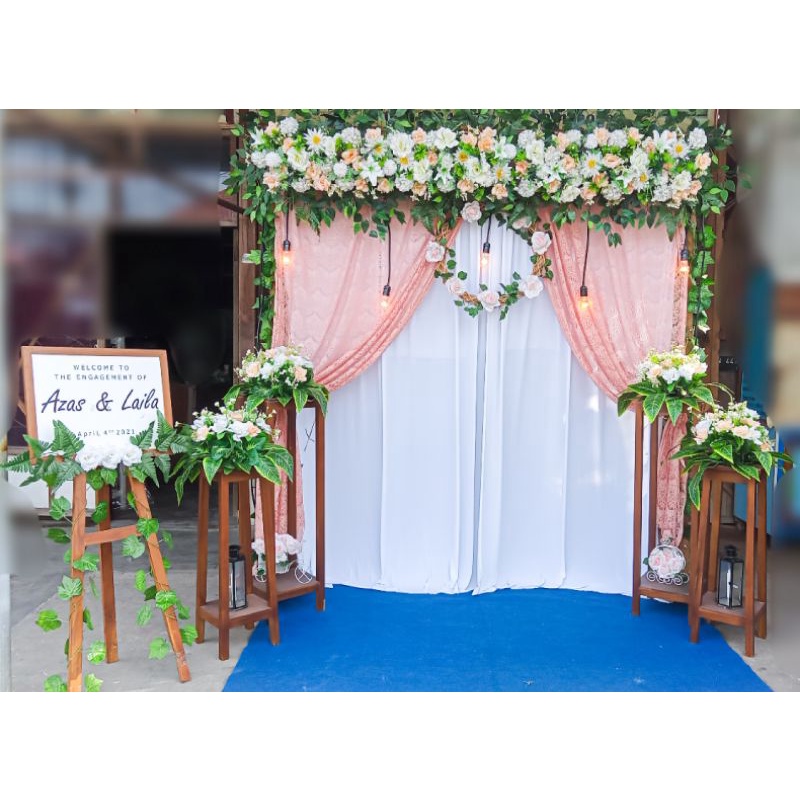 TERMURAH SEWA Backdrop Lamaran/Backdrop Khitanan/Bacdrop Wedding Kode A2