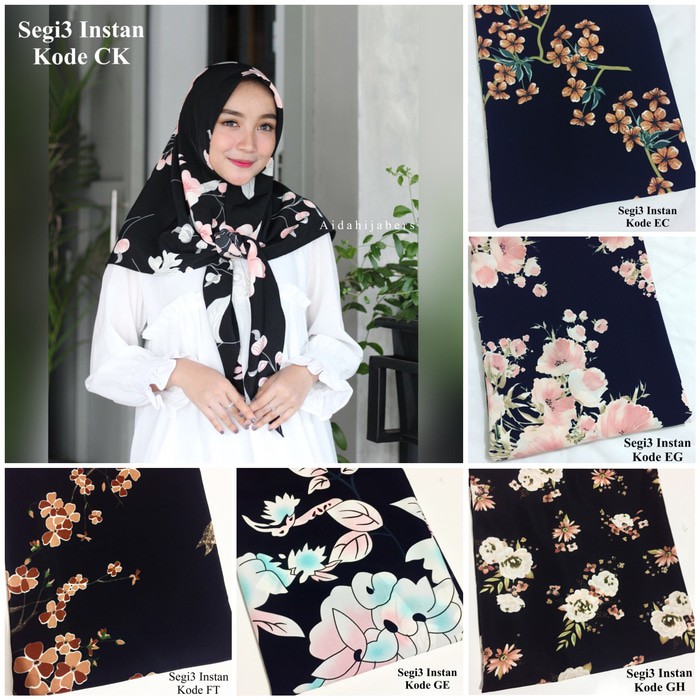 TERBARU - HIJAB SEGI3 INSTAN / SEGI EMPAT INSTAN MOTIF / SQUARE MOTIF / JILBAB HIJAB MOTIF