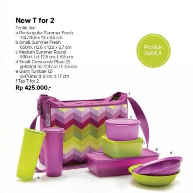 TUPPERWARE - NEW T For 2 Set Original Piknik Set