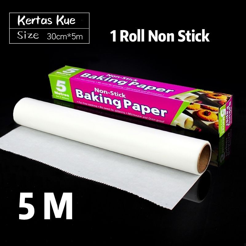 

Baking Paper 5 Meter Non stick / Kertas Roti/cake /kue Bakpao/BBQ