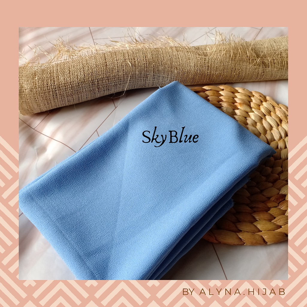Khimar 2 Layer Diamond Non Ped Premium Syari / Kerudung Jumbo / Bergo / Jilbab Instan-Skyblue