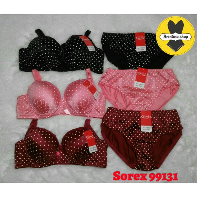 (1set) Bh Bra Set Sorex 99131 (CUP A) Renda Motif | Bra Satu Set Busa Kawat |