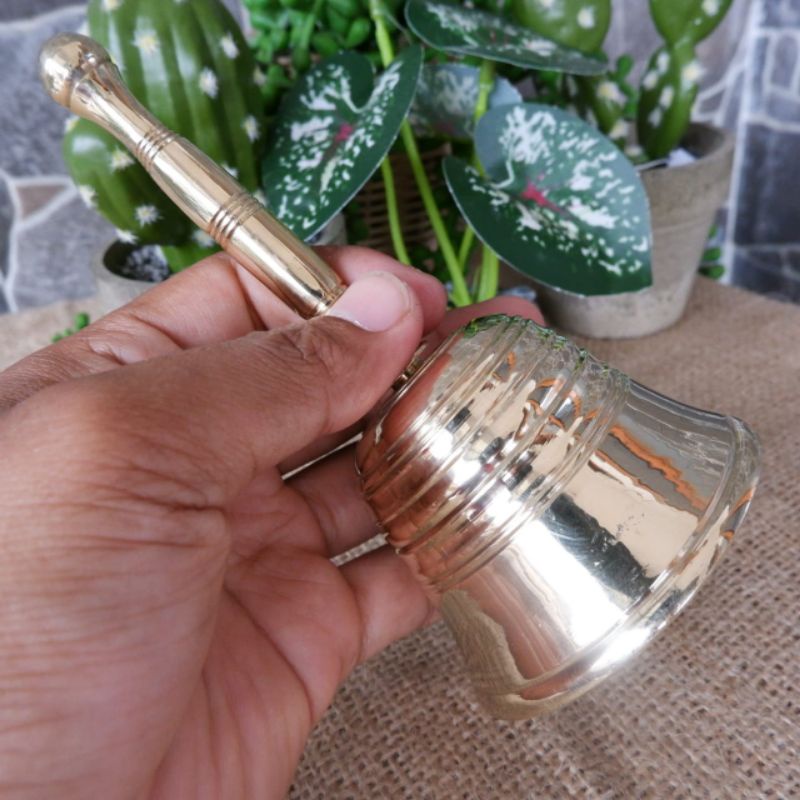 LONCENG TANGAN KUNINGAN LONCENG GAGANG BARANG ANTIK PAJANGAN RUMAH AKSESORIS LOCENG FILM HOROR COD