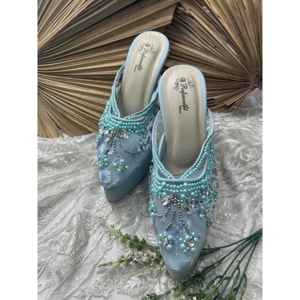 sepatu wanita pesta wedding melani babyblue 12cm