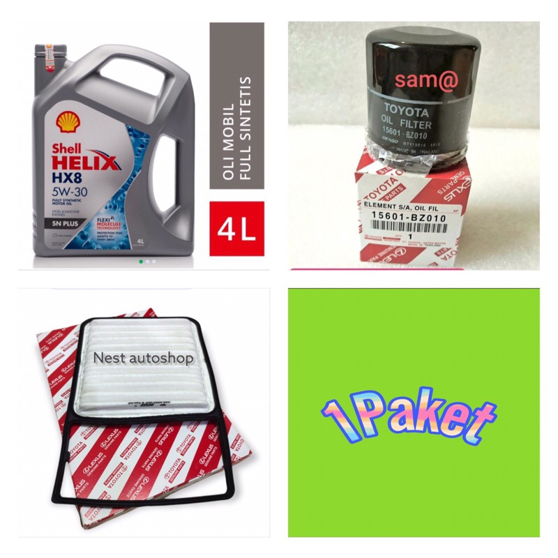 oli mesin shell helix HX8 5w 30 4L / paket filter oli avanza vvti xenia veloz / rush terios (3item)