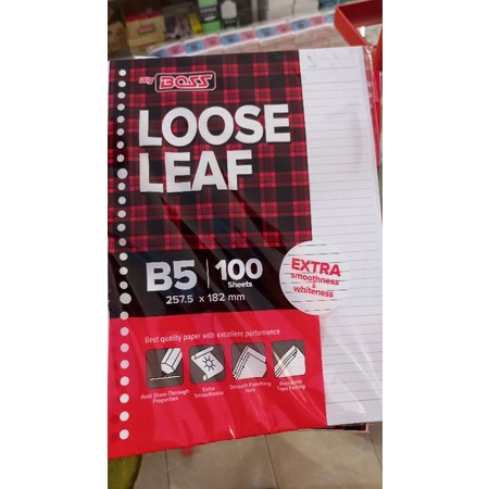 

(360gr) 1pak loose leaf isi binder bigboss garis B5