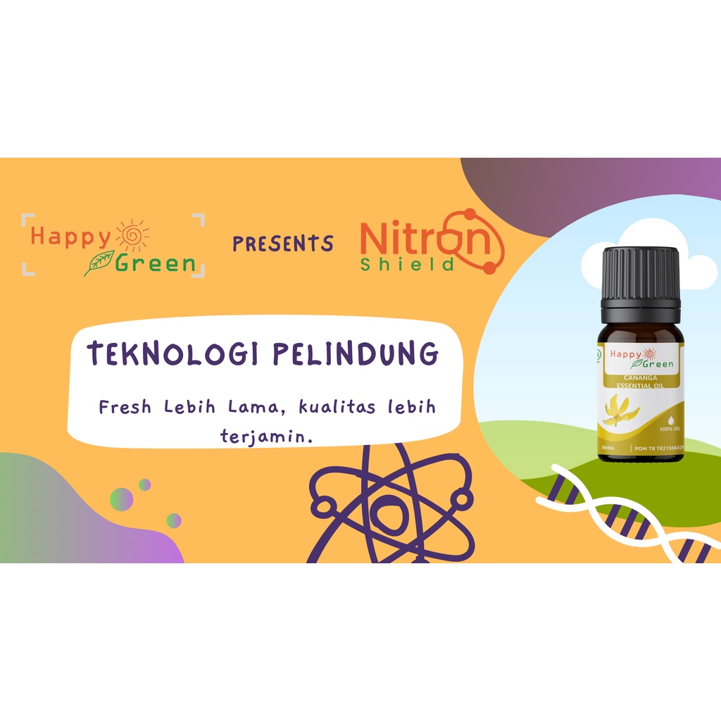 BPOM Happy Green Cananga Essential Oil - Minyak Atsiri Bunga Kenanga -100% Pure &amp; Natural Garansi Uang Kembali